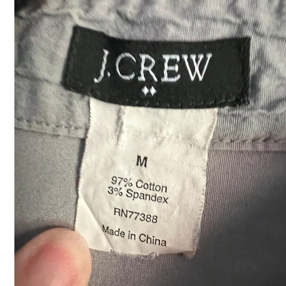 J Crew Womens Medium Solid Gray 3/4 Sleeve Button Up Shirt Textured Collar M - Picture 5 of 12